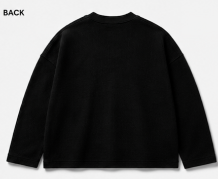 Waffle tee black ( full sleeve)