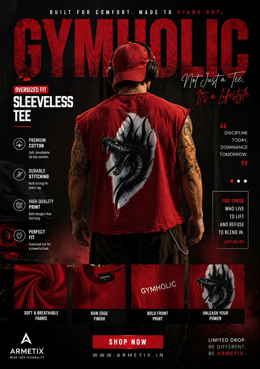 GYMHOLIC RED STRINGER