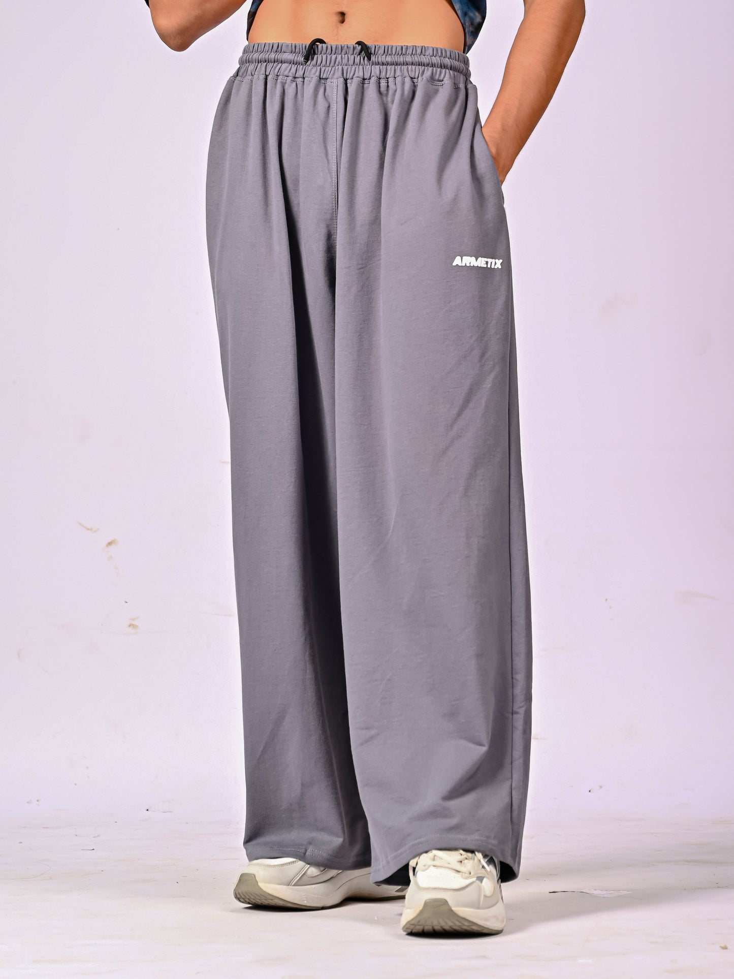 Charcoal grey baggy track pant