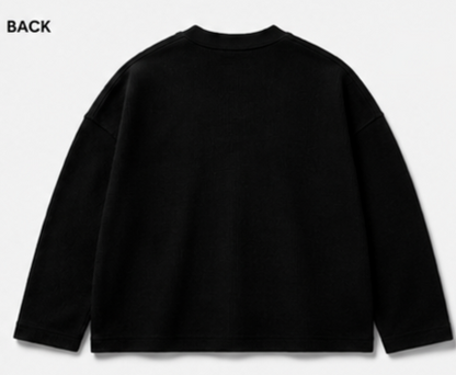 Waffle tee black ( full sleeve)