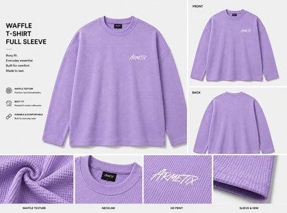 WAFFLE T-SHIRT FULL SLEEVE — LAVENDER