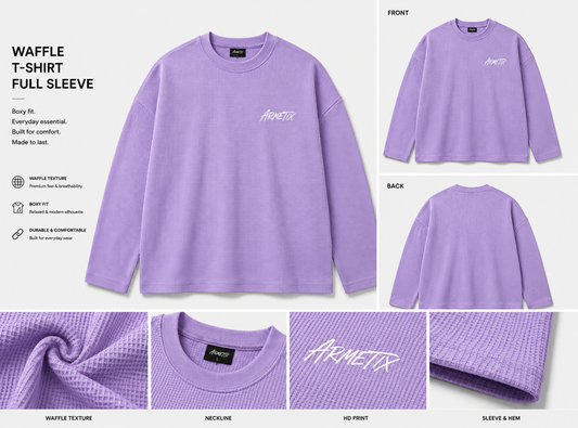 WAFFLE T-SHIRT FULL SLEEVE — LAVENDER