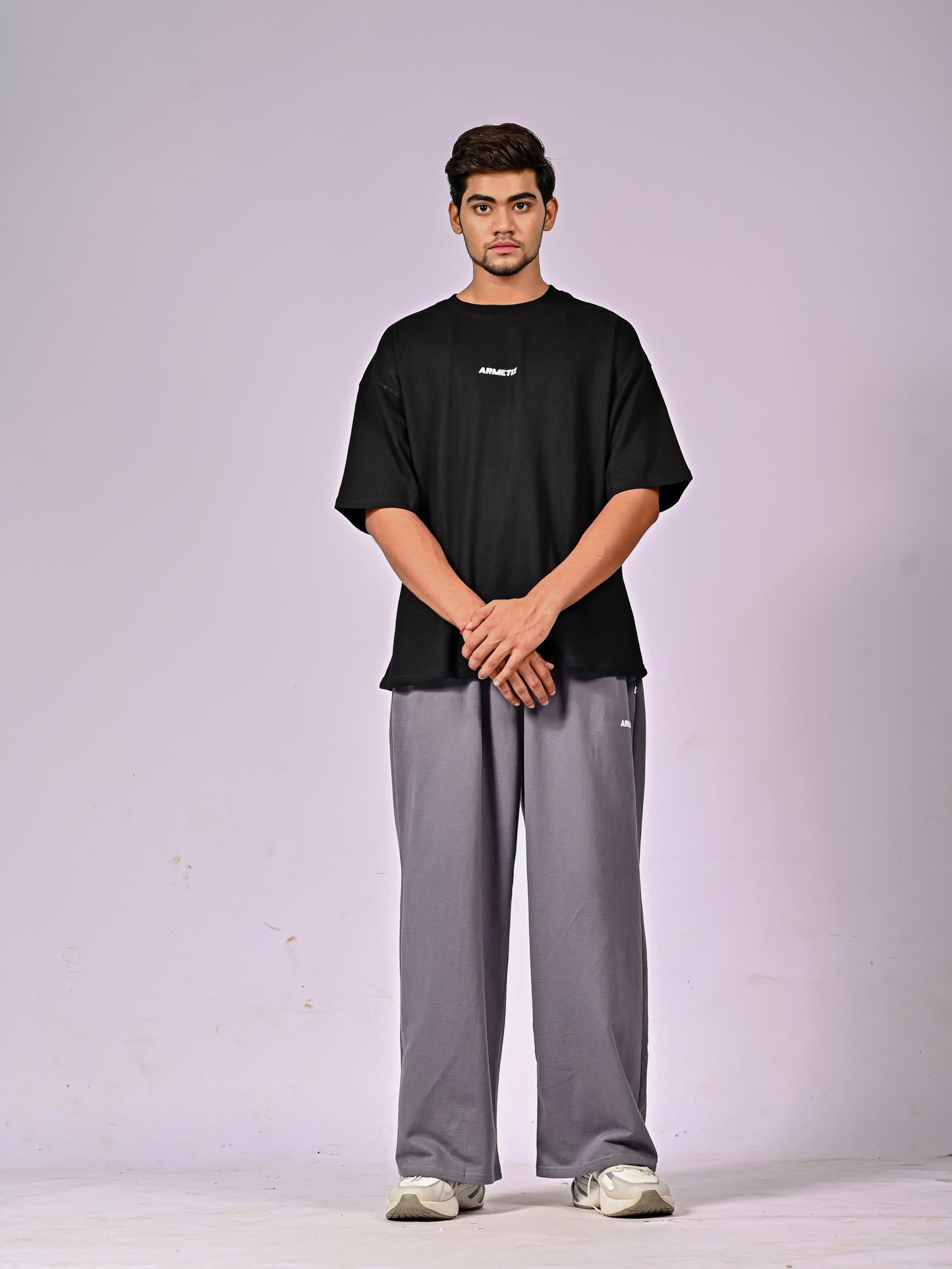 Charcoal grey baggy track pant
