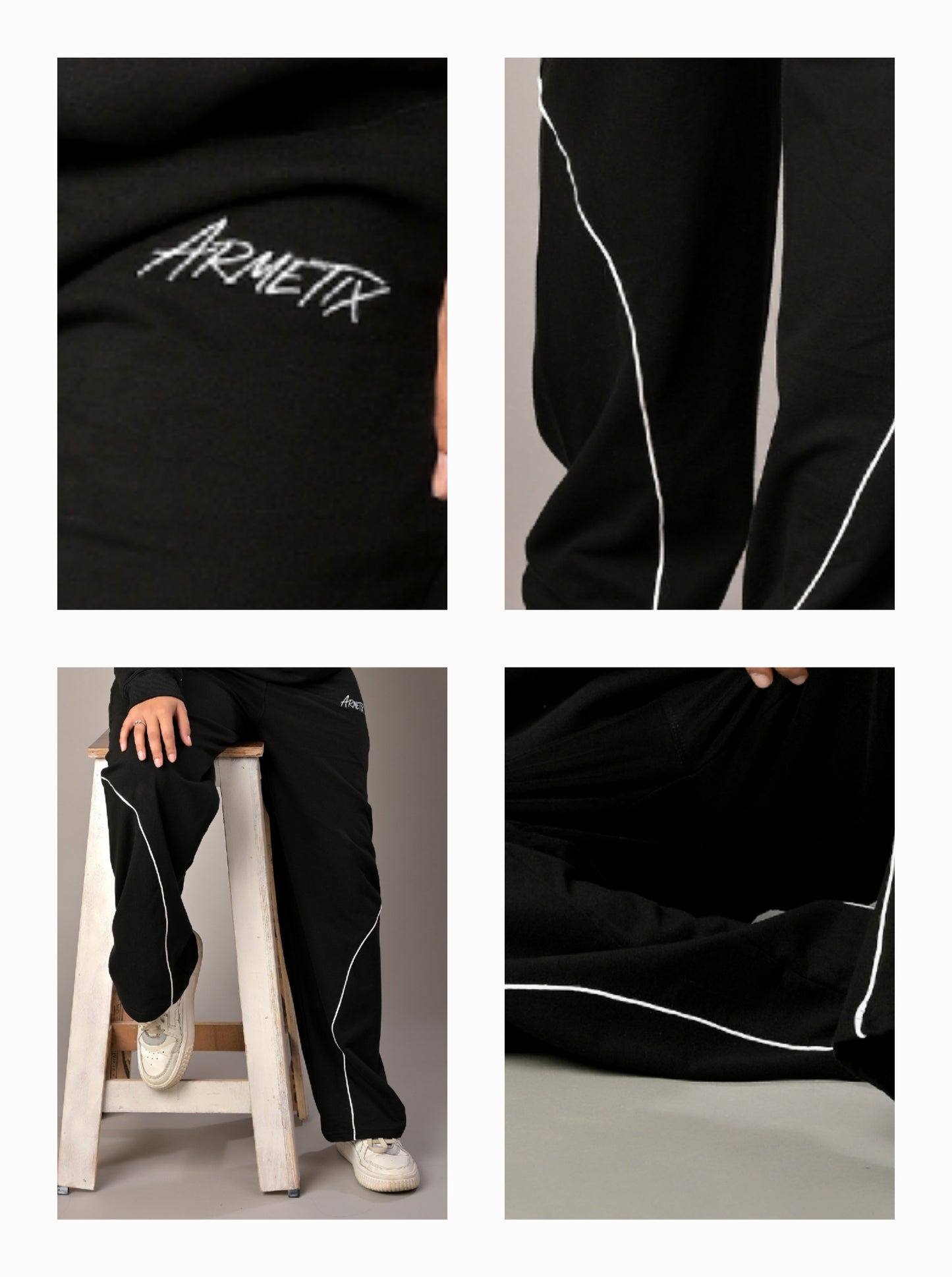 Black unisex track pant