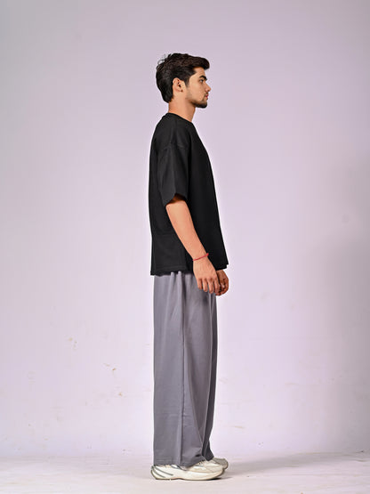 Charcoal grey baggy track pant
