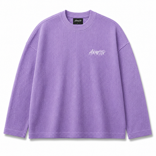 WAFFLE T-SHIRT FULL SLEEVE — LAVENDER